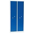 Kovová šatní skříň, dveře Z - Manutan Expert,  4 oddíly, otočný uzávěr, šedá/modrá