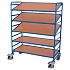 Policový vozík Euro se šikmými policemi, 5 polic, 135 x 66,5 x 170 cm, modrý