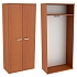 Vysoká šatní skříň Abonent, 183,1 x 80 x 40 cm, s dvířky, dezén třešeň Oxford