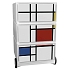 Mobilní kontejner Manutan Expert Easy Office, 3 zásuvky, 64,2 x 39 x 43,6 cm, čtverce