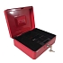 Přenosná pokladna, 4 přihrádky, červená