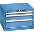 Dílenská zásuvková skříň Lista, 3  zásuvky, 564x572x383mm, modrá