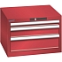 Dílenská zásuvková skříň Lista, 3  zásuvky, 564x572x383mm, červená