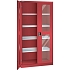 Dílenské skříně LISTA s policemi, 1000x400x1950mm, dveře s plexisklem, červená