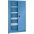 Dílenské skříně LISTA s policemi, 1000x500x1950mm, plné dveře, modrá