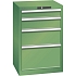 Dílenská zásuvková skříň Lista, 4 zásuvky, 564x572x850mm, zelená