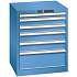 Dílenská zásuvková skříň Lista, 6 zásuvek, 564x572x700mm, modrá