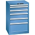 Dílenská zásuvková skříň Lista, 6 zásuvek, 564x572x850mm, modrá