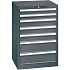 Dílenská zásuvková skříň Lista, 7 zásuvek, 564x572x850mm, černá