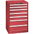 Dílenská zásuvková skříň Lista, 7 zásuvek, 564x572x850mm, červená