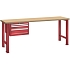 Dílenský pracovní stůl LISTA,1500x700x890mm, nosnost 600 kg, 3 zásuvky, červená