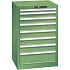 Dílenská zásuvková skříň Lista, 8 zásuvek, 564x572x850mm, zelená