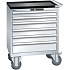 Mobilní dílenská zásuvková skříň LISTA, 6 zásuvek = 717x572x962mm, šedá