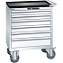 Mobilní dílenská zásuvková skříň LISTA, 6 zásuvek = 717x572x962mm, bílá
