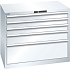 Dílenská zásuvková skříň Lista, 1023x725x850 mm, 5 zásuvek, bílá