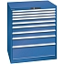 Dílenská zásuvková skříň LISTA, 870x725x1000mm, 9 zásuvek, nosnost zásuvky 200kg, tmavě modrá