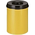 Ohnivzdorný odpadkový koš 15 l žlutý/černý