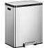 Odpadkový koš s nožním pedálem Ecocasa II Recycling Step Bin 36 + 24 l matná nerezová ocel
