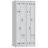 Svařovaná šatní skříň Vinco, dveře Z, 4 oddíly, otočný uzávěr, šedá/šedá