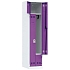 Svařovaná šatní skříň Vinco, dveře Z, 2 oddíly, cylindrický zámek, šedá/fialová