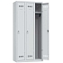 Svařovaná šatní skříň Vinco, 3 oddíly, 300 mm, cylindrický zámek, šedá/šedá/šedá/šedá