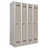 Svařovaná šatní skříň Vinco, 4 oddíly, 300 mm, otočný uzávěr, šedá/šedá
