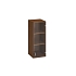 Přístavbová střední úzká skříň Alfa 500, 104,5 x 40 x 45,8 cm, se skleněnými dvířky - pravé provedení, dezén ořech