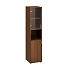 Vysoká úzká skříň Alfa 500, 178 x 40 x 47 cm, s nikou a kombinovanými dvířky - pravé provedení, dezén ořech