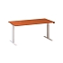 Výškově nastavitelný kancelářský stůl Alfa Up s bílým podnožím, 160 x 80 x 61,5-127,5 cm, dezén divoká třešeň