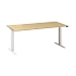 Výškově nastavitelný kancelářský stůl Alfa Up s bílým podnožím, 180 x 80 x 61,5-127,5 cm, dezén buk Bavaria