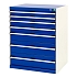 Dílenská zásuvková skříň, Bott SL-86, výška 100 cm, 7 zásuvek