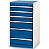 Dílenská zásuvková skříň, Bott SL-55, výška 90 cm, 6 zásuvek