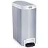 Odpadkový koš Slim Jim Step On End Step 50 l z matné nerezové oceli, bílý