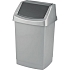 Plastový odpadkový koš Simple, objem 25 l, stříbrný