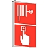 Požární bezpečnostní značka – „Požární hadice a tlačítko požárního poplachu“, PVC, vlajková