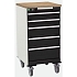 Mobilní zásuvková skříň Bott Cubio, 99 x 52,5 x 52,5 cm, 5 zásuvek, multiplex, šedá-antracit