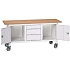 Mobilní dílenský stůl Bott Verso Storage, 175 x 60 x 83 cm, multiplex, 3 zásuvky, 2 skříňky, šedá-šedá