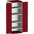 Dílenská skříň Bott Cubio, 200 x 80 x 65 cm, perfo dveře, šedá-červená