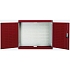 Závěsná skříňka Bott Cubio, zadní panel typu perfo, 70 x 80 x 32,5 cm, šedá-červená