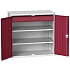 Dílenská skříň se zásuvkami Bott Verso, 100 x 105 x 55 cm, 2 police, 1 zásuvka, šedá-červená