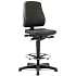 Pracovní židle Bimos All In One 9631 s kluzáky, s podnožkou, koženkový sedák, nízké opěradlo, černá