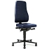 Pracovní židle Bimos All In One 9643 s kolečky, bez podnožky, látkový sedák, vysoké opěradlo, tmavě modrá