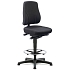 Pracovní židle Bimos All In One 9631 s kluzáky, s podnožkou, látkový sedák, nízké opěradlo, černá