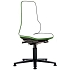 Rám pracovní antistatické ESD židle Neon Bimos 9570E se synchronním mechanismem, kluzáky, zelená