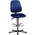 Pracovní antistatická ESD židle Bimos Unitec 9651E s kluzáky, s podnožkou, látka, modrá