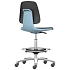 Pracovní židle Bimos Labsit 9125 s funkcí Flex 3D, potah Supertec, s podnožkou,hliníkový kříž, modrá/antracit