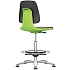 Pracovní židle Bimos Labsit 9121 s kluzáky, s podnožkou, potah Supertec, antacit/zelená