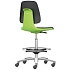 Pracovní židle Bimos Labsit 9125 s funkcí Flex 3D, potah Supertec, s podnožkou, hliníkový kříž, zelená/antracit