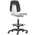 Pracovní židle Bimos Labsit 9125 s funkcí Flex 3D, potah Supertec, s podnožkou, hliníkový kříž, bílá/antracit
