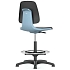 Pracovní židle Bimos Labsit 9121 s kluzáky, s podnožkou, polyuretan, antracit/modrá